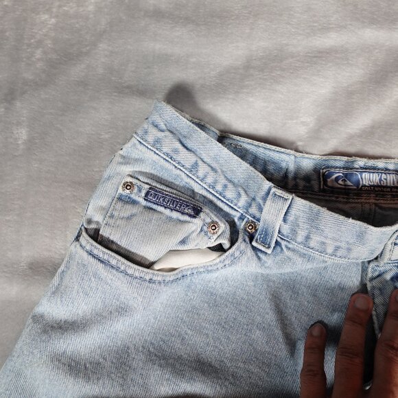 Vintage Quiksilver Wide Leg Denim Jeans Mens 36 (Fits 34x31) Skater Baggy Y2K - Picture 6 of 16